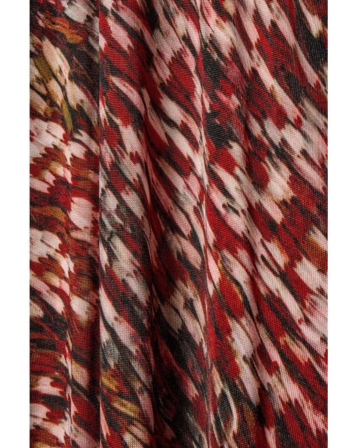 COS Red Printed Semi-sheer Knitted Maxi Dress
