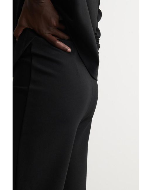 COS Black Jersey Flared Trousers
