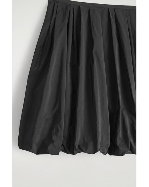COS Black Bubble-Hem Mini Skirt