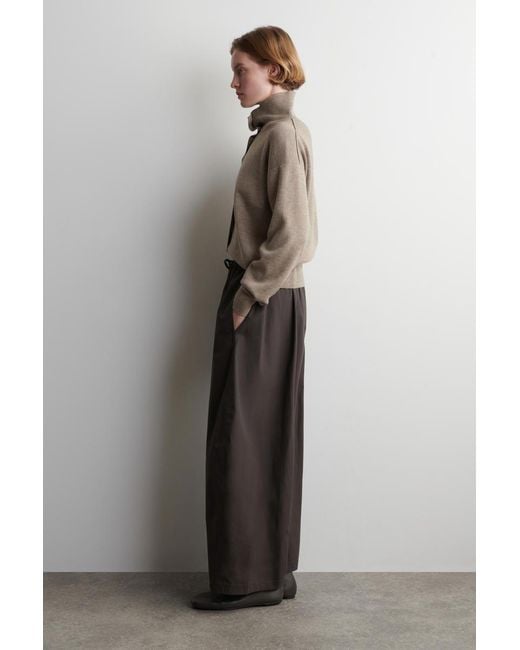 COS Gray Elasticated Barrel-Leg Pants