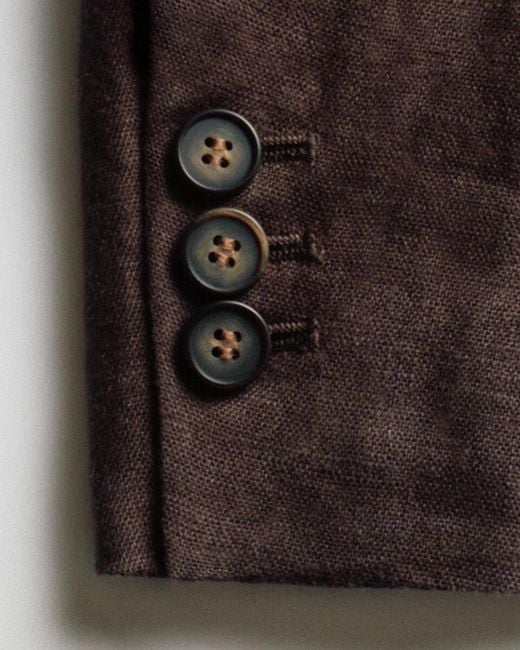 COS Brown Single-Breasted Linen Blazer for men