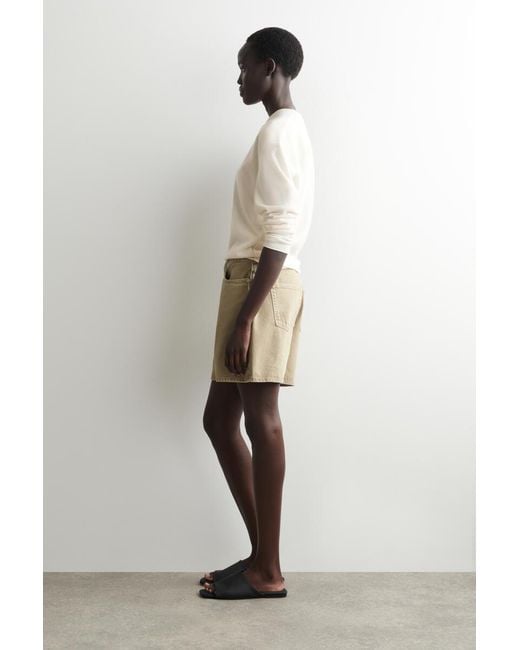 COS Natural High-Rise Denim Shorts