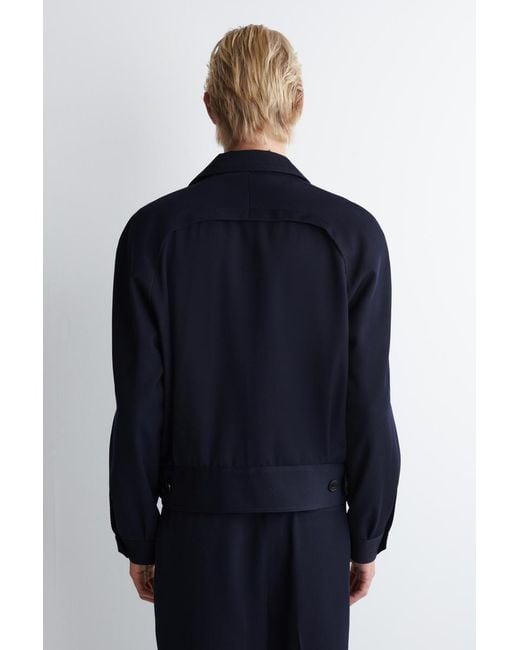 COS Blue Wool-Blend Double-Breasted Jacket for men