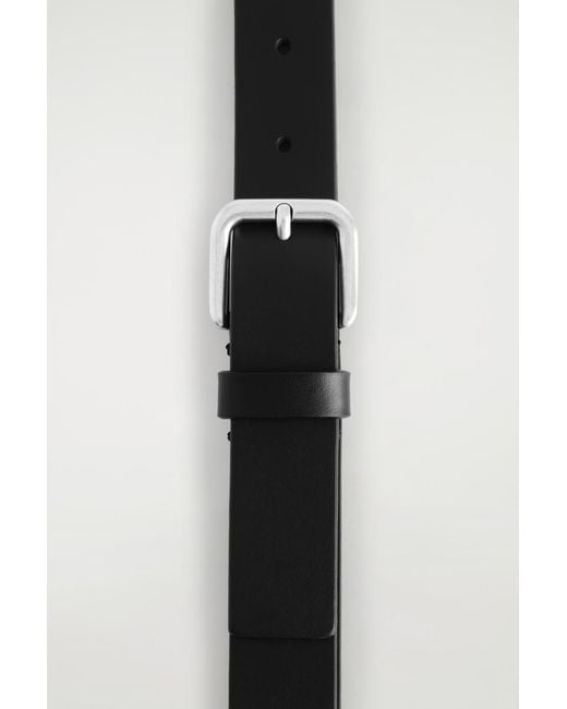 COS Black Leather Belt for men