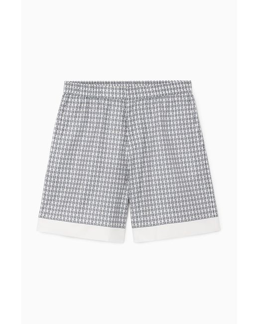 COS White Printed Elasticated Shorts for men
