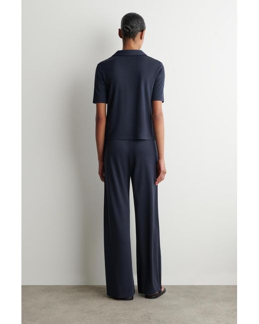 COS Blue Modal-Jersey Pants