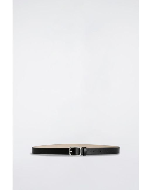 COS White Grained-Leather Belt for men
