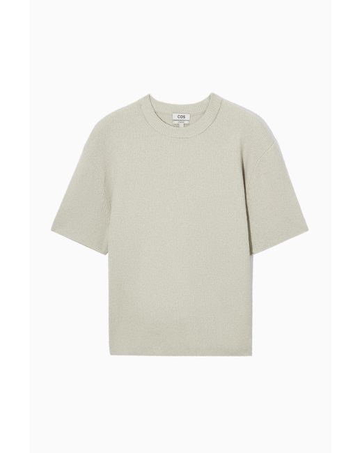 COS White Bouclé-knit T-shirt for men