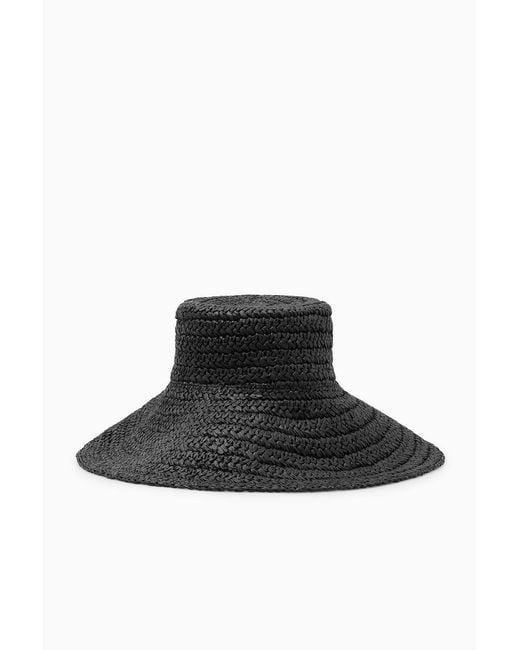 COS Black Woven Straw Hat