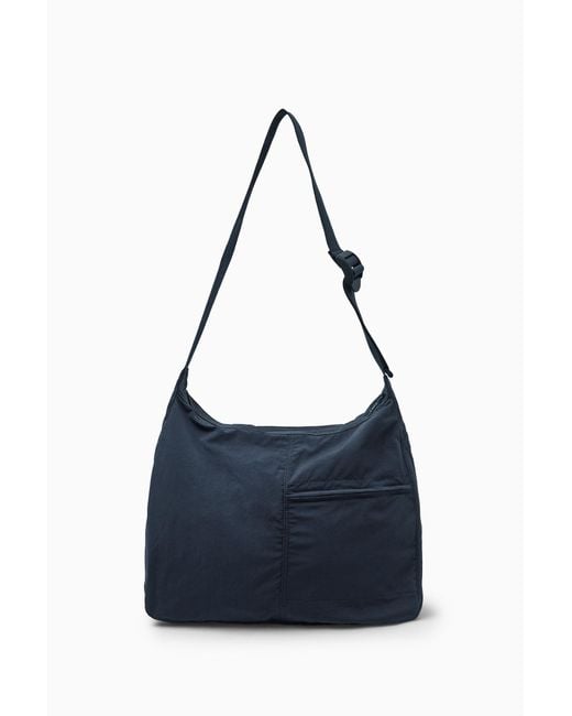 COS Blue Slouchy Nylon Messenger Bag for men
