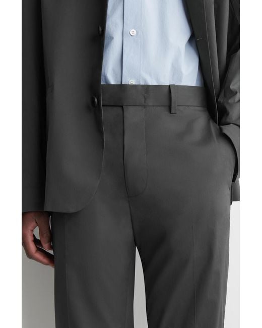 COS Gray Cotton Slim-Fit Pants for men