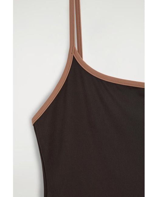 COS Black Contrast-Trimmed Swimsuit