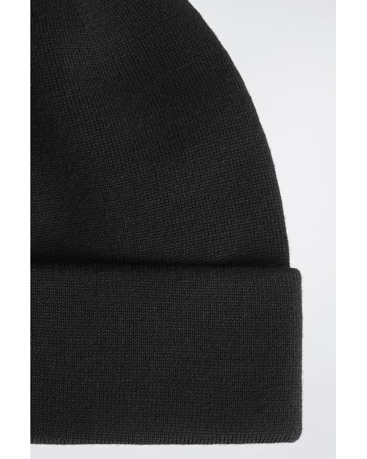 COS Black Double-Faced Wool Beanie for men