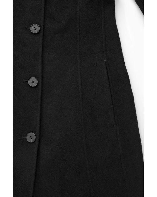 COS Black Tailored Double-faced Wool Coat