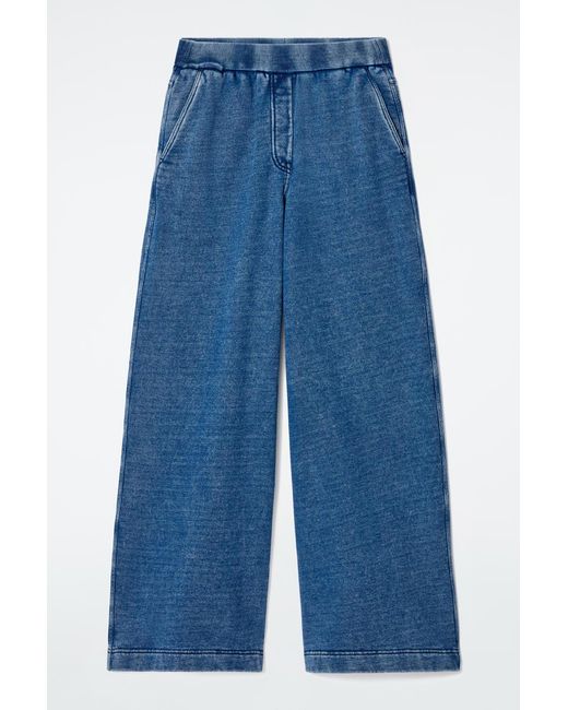 COS Blue Denim-Wash Jersey Joggers