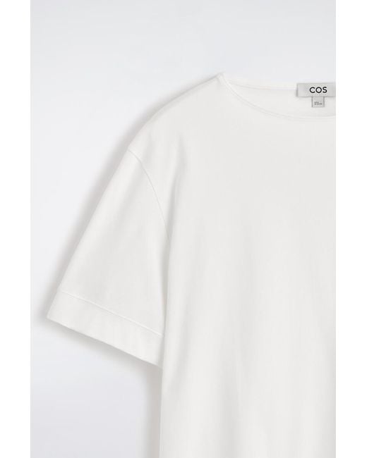 COS White Boat-Neck Cotton T-Shirt for men