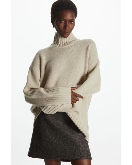 COS Funnel-neck Pure Cashmere Jumper in 