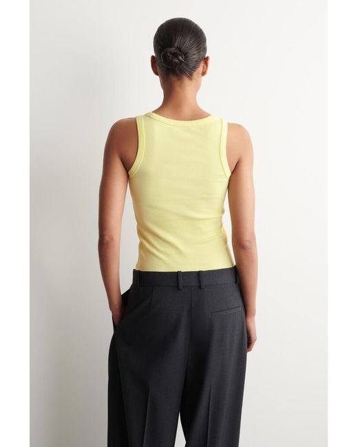 COS Yellow Ribbed Cotton Tank Top