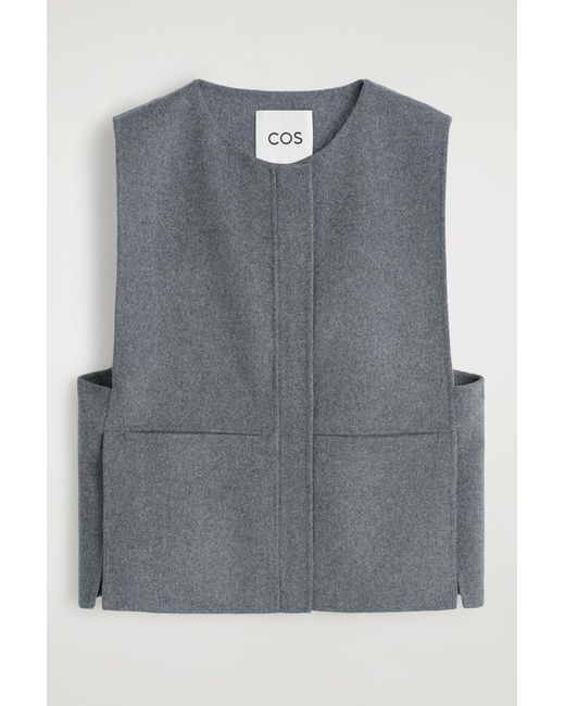 COS Gray Hybride Weste Aus Doubleface-Wolle