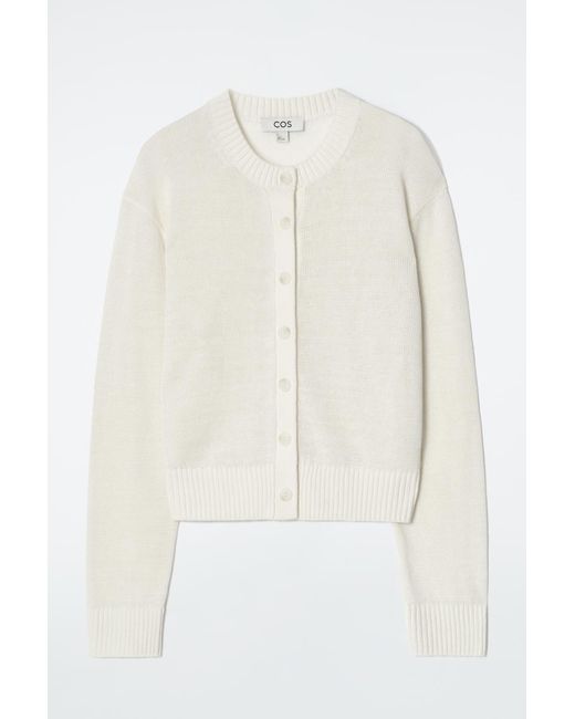 COS White Knitted Linen Cardigan