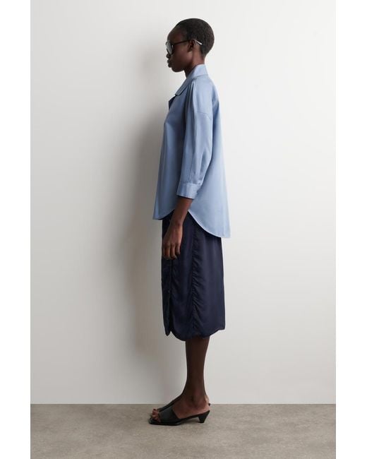 COS Blue Sculptural Cotton Shirt
