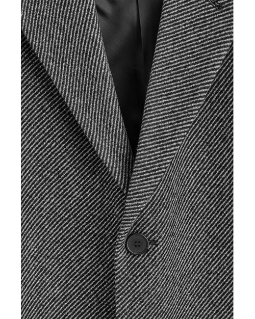 COS Gray Single-Breasted Wool Long Coat for men