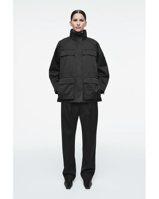 COS Black Waisted Utility Jacket