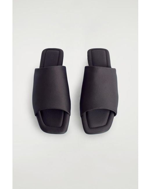 COS Brown Scuba Square-Toe Mules