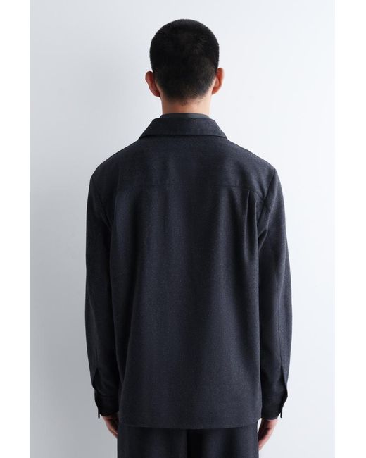 COS Gray Wool Overshirt for men