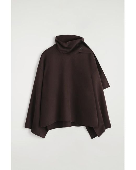 COS Black Double-Faced Wool Cape
