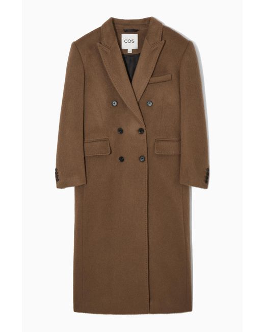COS Brown Oversized Double-breasted Wool Coat