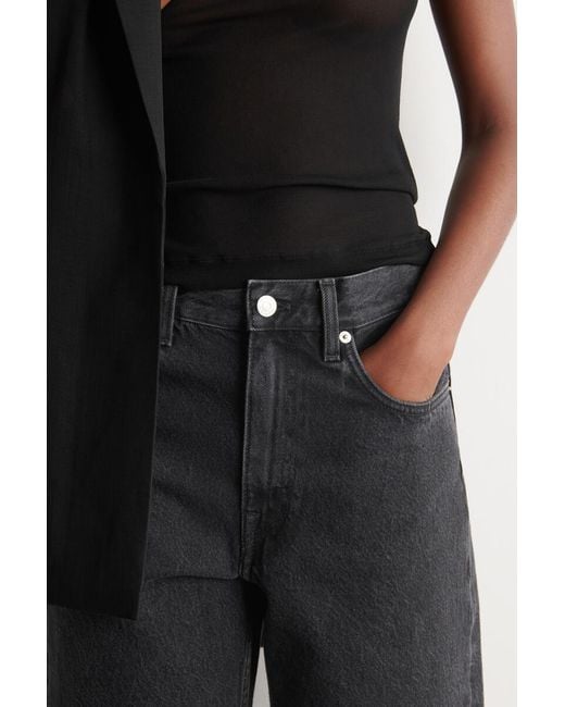 COS Blue Chord Straight-Leg Denim Shorts