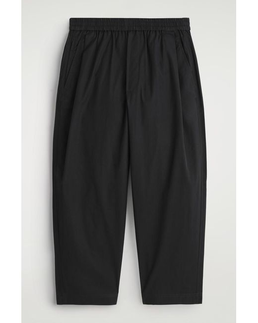 COS Black Barrel-Leg Cotton Joggers for men