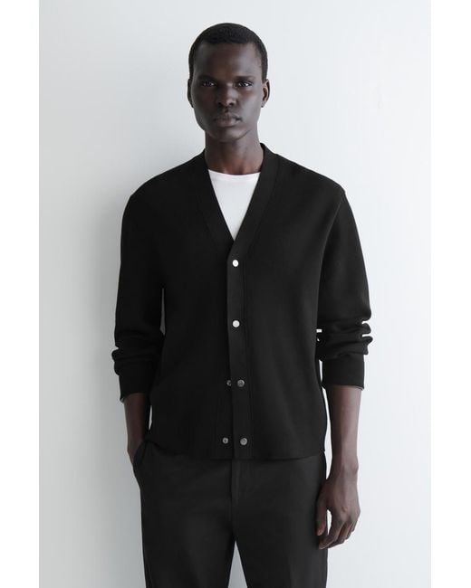 COS Strickjacke Aus Doubleface-Material in Black für Herren
