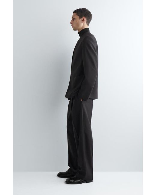 COS Black Collarless Wool Blazer for men