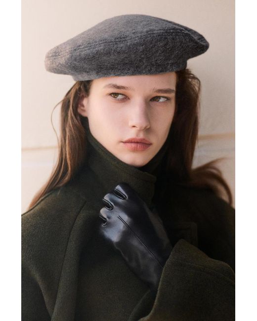 COS Wool-Blend Beret in Blue Lyst UK