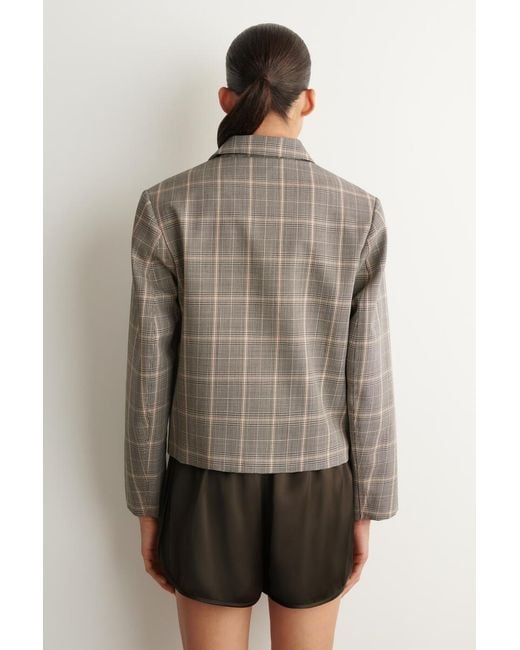 COS Natural Checked Wool Jacket