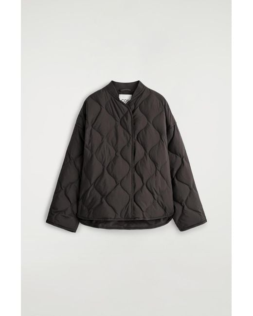 COS Black Oversized Quilted Jacket