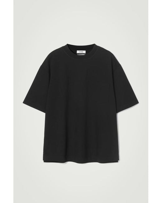 COS Black Oversized Heavyweight Cotton T-shirt for men
