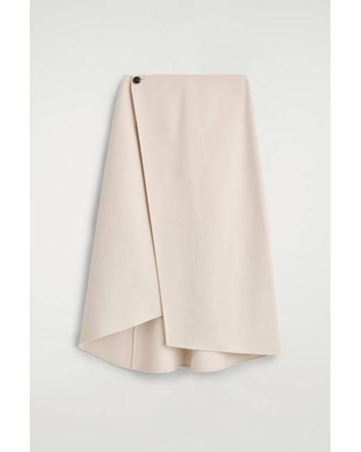 COS Natural Double-Faced Wool Wrap Skirt