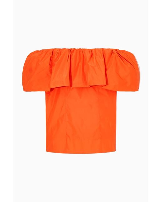 COS Orange Voluminous Off-the-shoulder Top