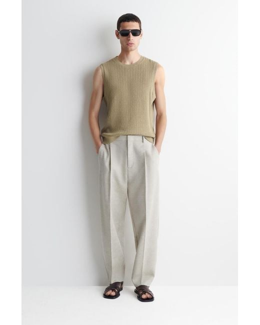 COS Natural Cable-Knit Cotton-Linen Tank Top for men