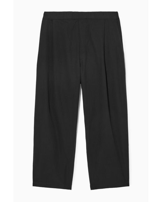 COS Wide-leg Elasticated Pants in Black for Men | Lyst