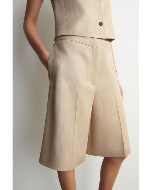 COS Natural Longline Tailored Shorts