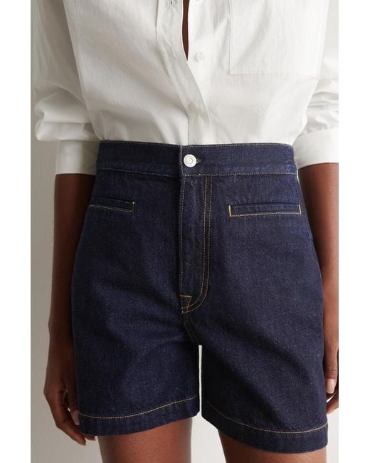 COS Blue Pocket-Detail Denim Shorts