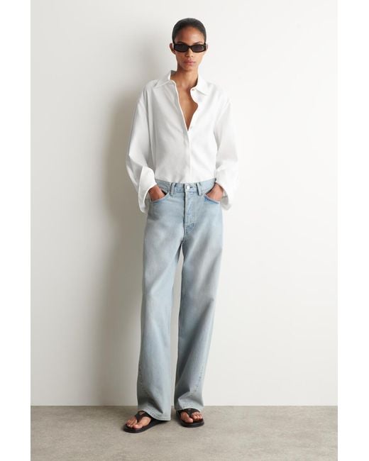 COS White Longline Linen Shirt