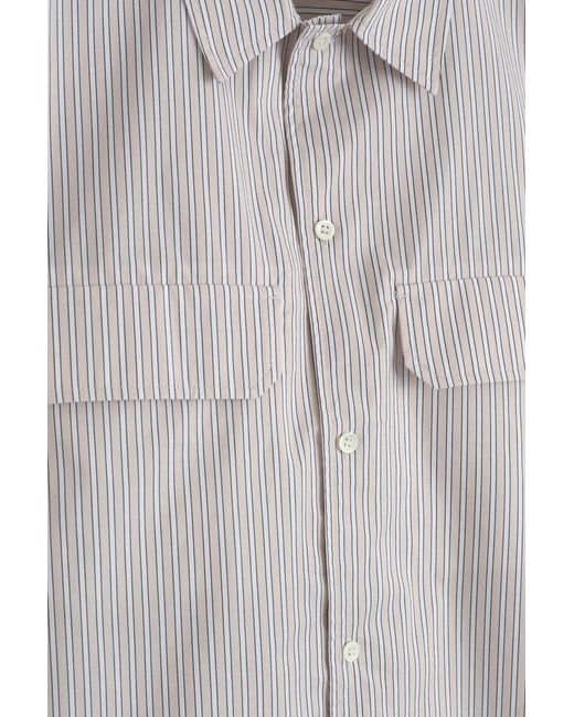 COS Gray Relaxed Flap-Pocket Utility Shirt for men