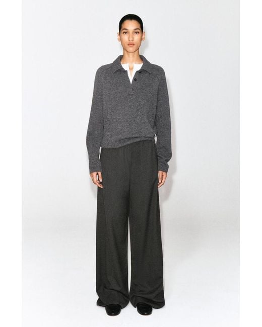 COS Gray Merino Wool Polo Shirt