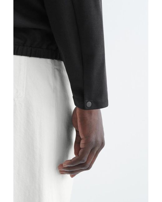 COS Black Nylon-Panelled Bomber Jacket for men