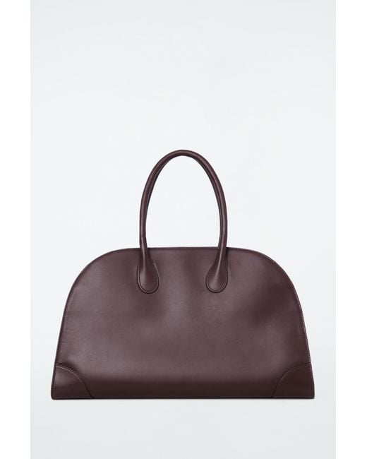 COS Purple Studio Bowling Bag - Leather